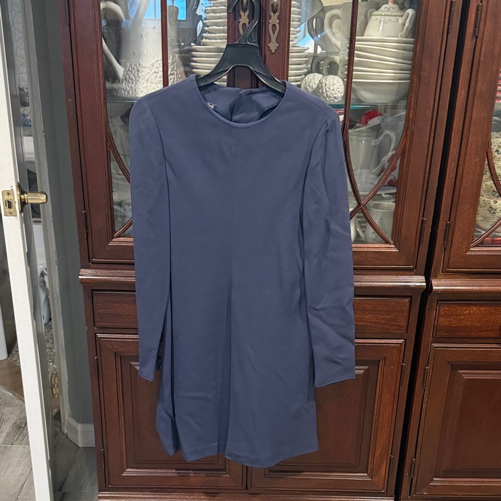 Chic Long Sleeve Navy Dress